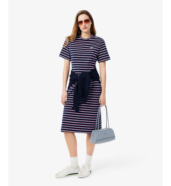 LACOSTE「バイカラーボーダーTシャツドレス / フレアワンピース」|ワンピース|