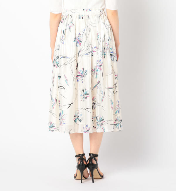 NOLLEY'S sophi「【吉高由里子さんドラマ着用】フラワーパールサテンギャザースカート」|スカート|