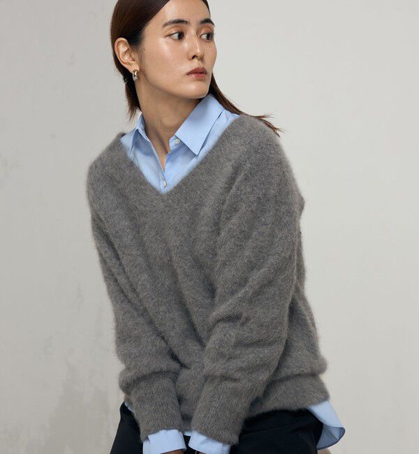 NOLLEY'S sophi「カシミヤ混ヘアリー2WAYプルオーバーニット」|ニット・セーター|