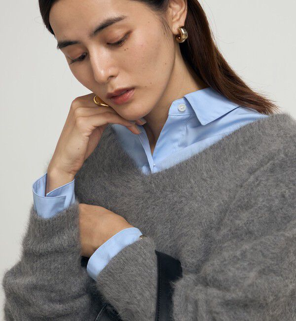 NOLLEY'S sophi「カシミヤ混ヘアリー2WAYプルオーバーニット」|ニット・セーター|