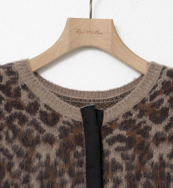 Rie Miller「レオパードジャガード2WAYクルーネックカーディガン」|カーディガン|