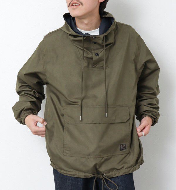 NOLLEY'S goodman「【TAION/タイオン】ノンダウン ミリタリー リバーシブル アノラックパーカー 25SS」|ブルゾン・スタジャン|オリーブ