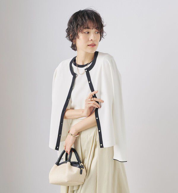 NOLLEY'S sophi「《アンサンブル対応》《手洗い可能》マルチファンクションクルーネックカーディガン」|カーディガン|