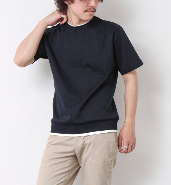 NOLLEY'S goodman「《接触冷感》スーピマコットン ダブルカラーTee 25SS」|Tシャツ・カットソー|