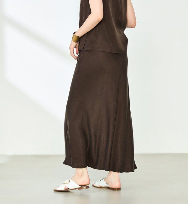 NOLLEY'S「《セットアップ対応》高機能 フィブリルサテンバイヤススカート」|スカート|