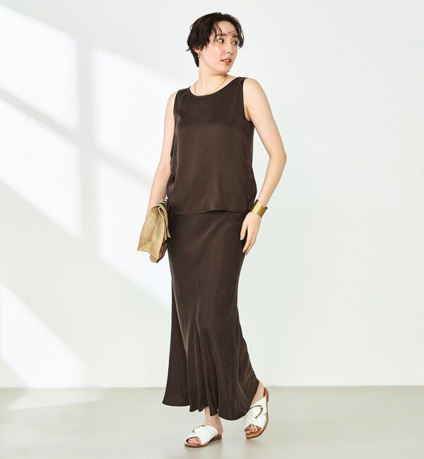 NOLLEY'S「《セットアップ対応》高機能 フィブリルサテンバイヤススカート」|スカート|