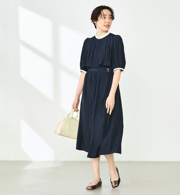 NOLLEY'S「ウォッシャブル割繊ケープ風ワンピース」|ワンピース|