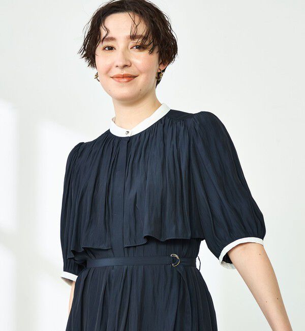 NOLLEY'S「ウォッシャブル割繊ケープ風ワンピース」|ワンピース|