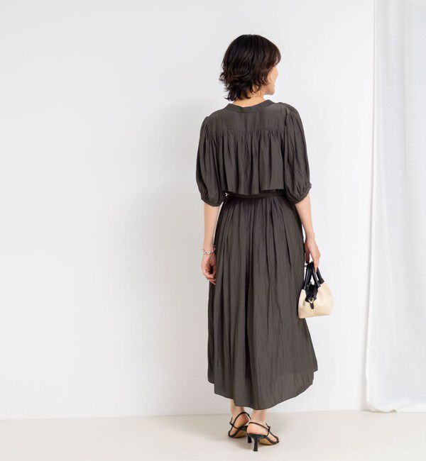 NOLLEY'S「ウォッシャブル割繊ケープ風ワンピース」|ワンピース|