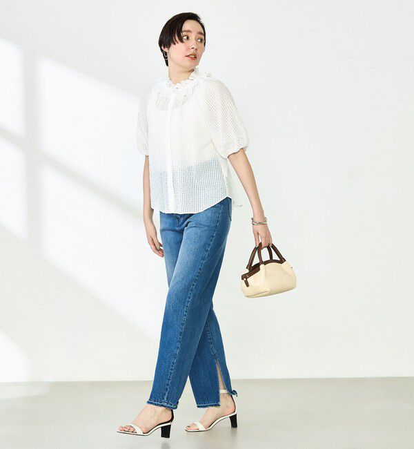 NOLLEY'S sophi「サッカーチェックフリルネックブラウス」|シャツ・ブラウス|