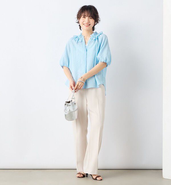 NOLLEY'S sophi「サッカーチェックフリルネックブラウス」|シャツ・ブラウス|