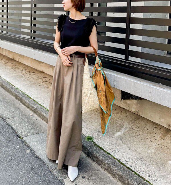 NOLLEY'S「【PR阿部☆別注】《手洗い可能》肩フリルノースリーブプルオーバーニット」|ニット・セーター|