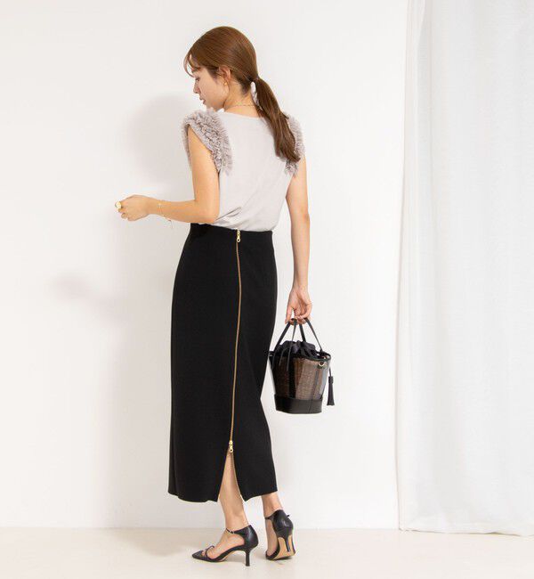 NOLLEY'S「【PR阿部☆別注】《手洗い可能》肩フリルノースリーブプルオーバーニット」|ニット・セーター|