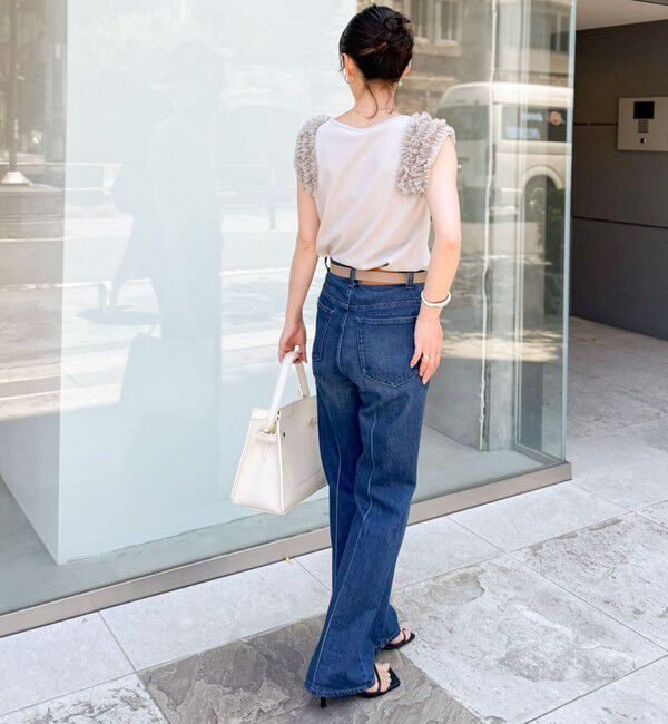 NOLLEY'S「【PR阿部☆別注】《手洗い可能》肩フリルノースリーブプルオーバーニット」|ニット・セーター|