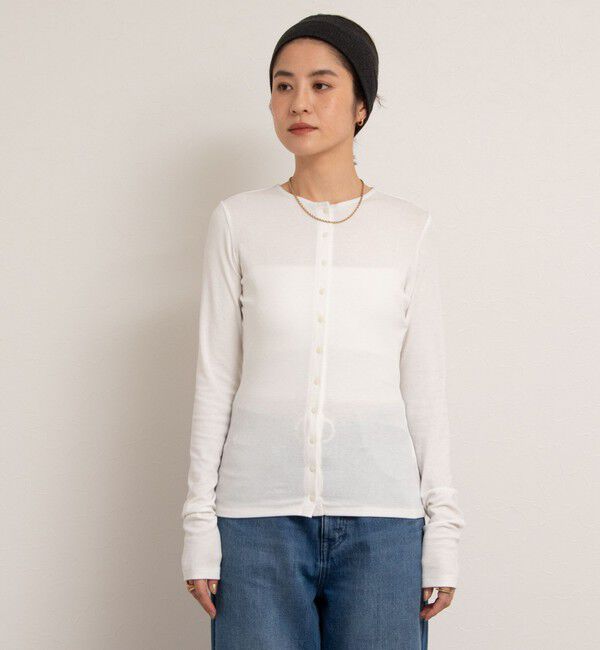 NOLLEY'S「【MAQWEL/マクウェル】リブクルーネックカーディガン」|カーディガン|