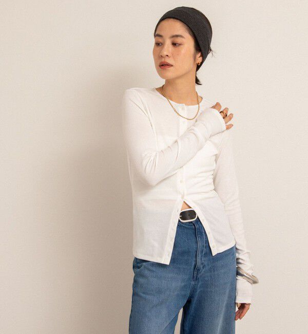 NOLLEY'S「【MAQWEL/マクウェル】リブクルーネックカーディガン」|カーディガン|