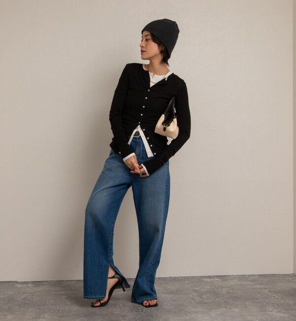 NOLLEY'S「【MAQWEL/マクウェル】リブクルーネックカーディガン」|カーディガン|