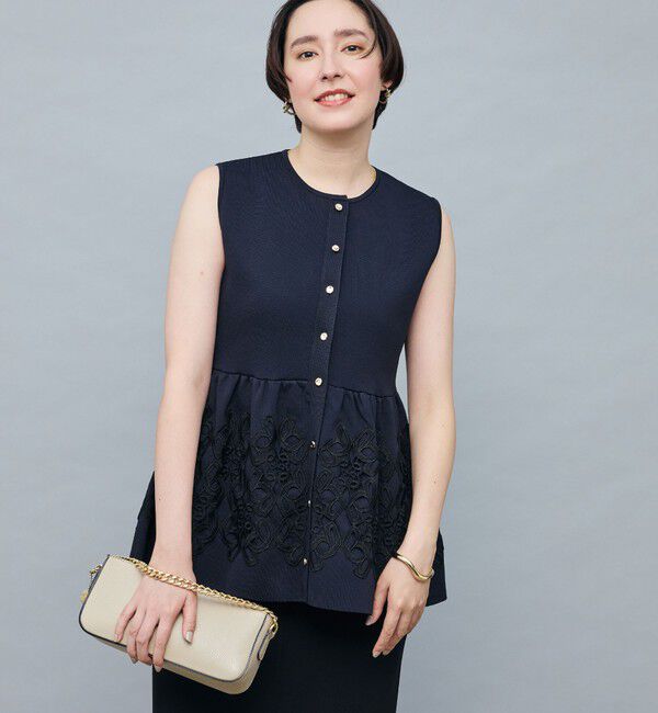 NOLLEY'S「レース付きペプラムベスト」|ベスト・ジレ|