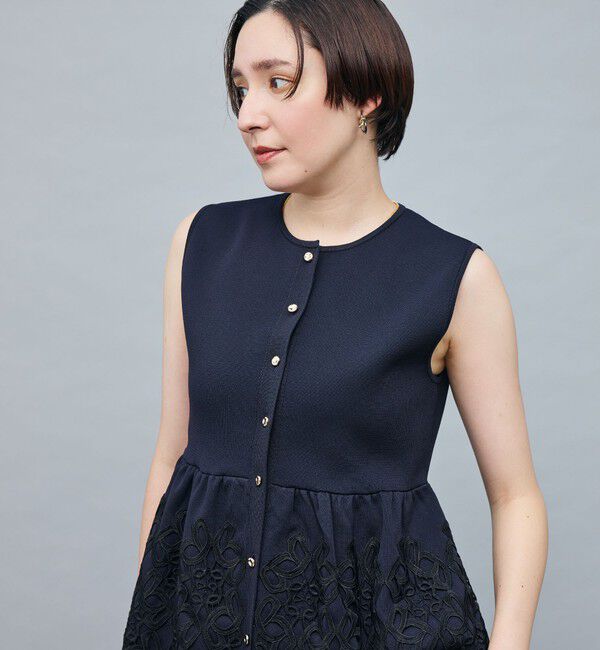 NOLLEY'S「レース付きペプラムベスト」|ベスト・ジレ|