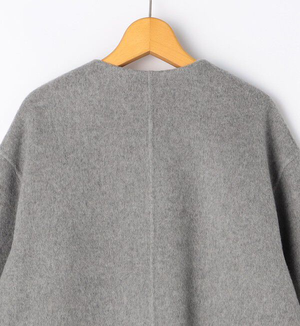 NOLLEY'S「バイカラーリバーコート」|ノーカラーコート|