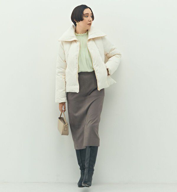 NOLLEY'S「ウォッシャブルストレッチスエード切替タイトスカート」|タイト|