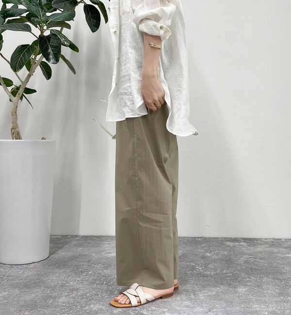 fredy emue「綿ナイロンストレッチセミワイドパンツ」|チノ|