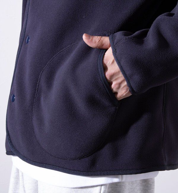 GLOSTER「【GLOSTER/グロスター】フレンチブルドッグ刺繍 フリースカーディガン ワンポイント」|カーディガン|