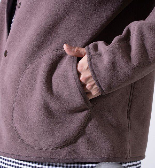 GLOSTER「【GLOSTER/グロスター】フレンチブルドッグ刺繍 フリースカーディガン ワンポイント」|カーディガン|