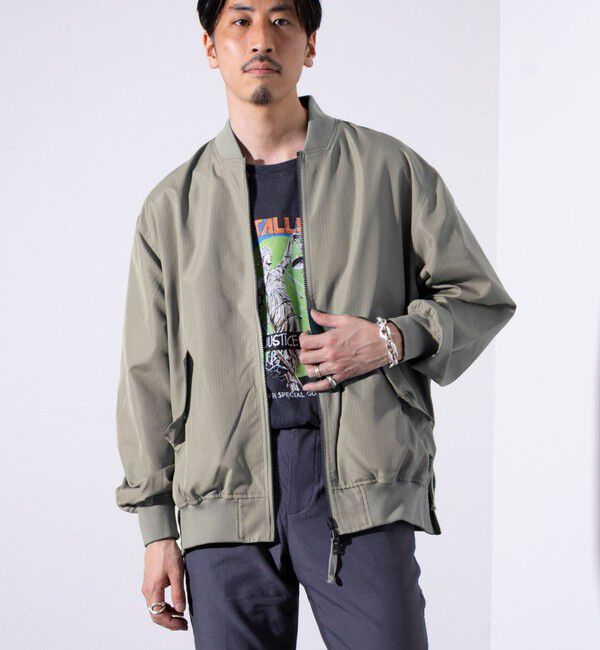 GLOSTER「【TAION/タイオン】ミリタリーRipstop  リバーシブル MA-1」|ブルゾン・スタジャン|オリーブ