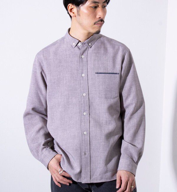 GLOSTER「【GLOSTER/グロスター】リネンライクキャンバス チビ衿ボタンダウンシャツ」|シャツ・ブラウス|