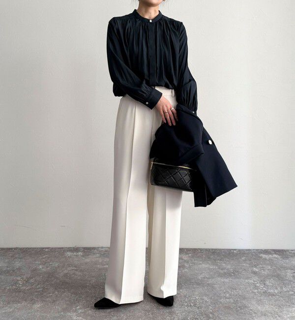 fredy emue「パウダーサテン前開きブラウス」|シャツ・ブラウス|