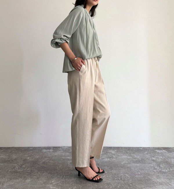 fredy emue「パウダーサテン前開きブラウス」|シャツ・ブラウス|