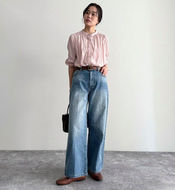 fredy emue「パウダーサテン前開きブラウス」|シャツ・ブラウス|