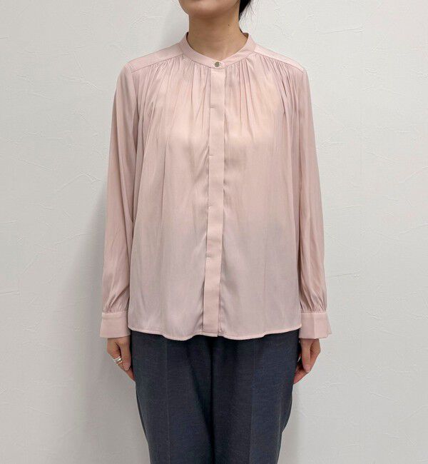 fredy emue「パウダーサテン前開きブラウス」|シャツ・ブラウス|