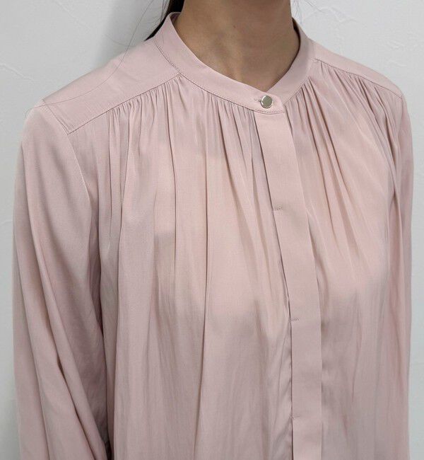 fredy emue「パウダーサテン前開きブラウス」|シャツ・ブラウス|