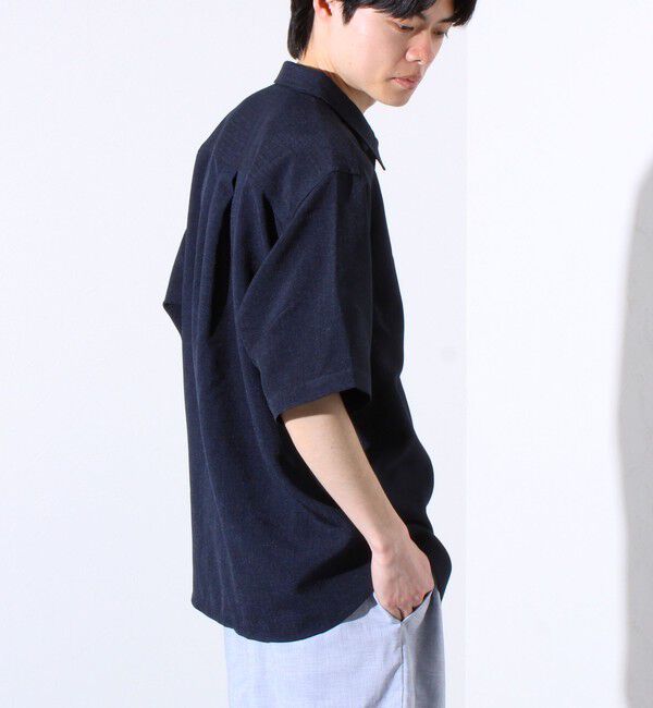 GLOSTER「【GLOSTER/グロスター】リネンライクキャンバス GOODNESS刺繍 半袖シャツ」|シャツ・ブラウス|