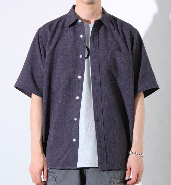 GLOSTER「【GLOSTER/グロスター】リネンライクキャンバス GOODNESS刺繍 半袖シャツ」|シャツ・ブラウス|