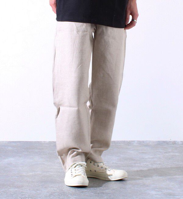 GLOSTER「【追加販売】【GLOSTER/グロスター】リネン100% イージーパンツ リラックスフィット」|チノ|