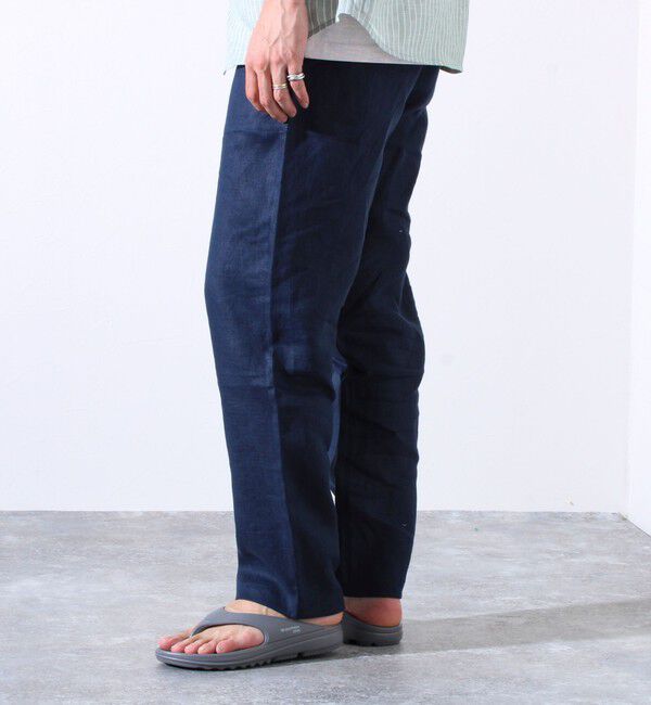 GLOSTER「【追加販売】【GLOSTER/グロスター】リネン100% イージーパンツ リラックスフィット」|チノ|