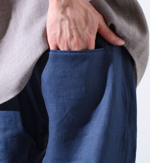 GLOSTER「【追加販売】【GLOSTER/グロスター】リネン100% イージーパンツ リラックスフィット」|チノ|