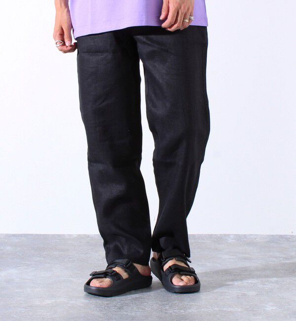 GLOSTER「【追加販売】【GLOSTER/グロスター】リネン100% イージーパンツ リラックスフィット」|チノ|