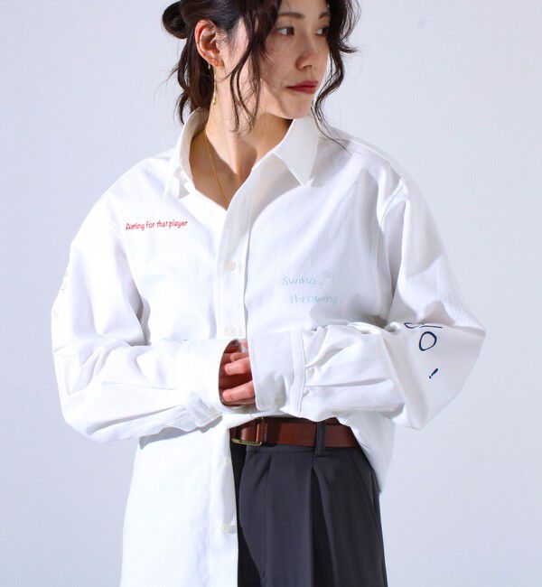 GLOSTER「【GLOSTER】Messageシャツ オックスフォードシャツ レギュラーカラー（無地/ストライプ）」|シャツ・ブラウス|