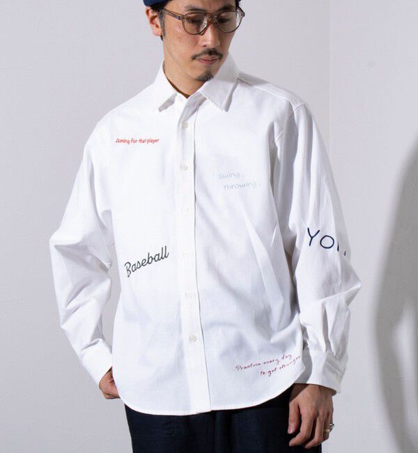 GLOSTER「【GLOSTER】Messageシャツ オックスフォードシャツ レギュラーカラー（無地/ストライプ）」|シャツ・ブラウス|