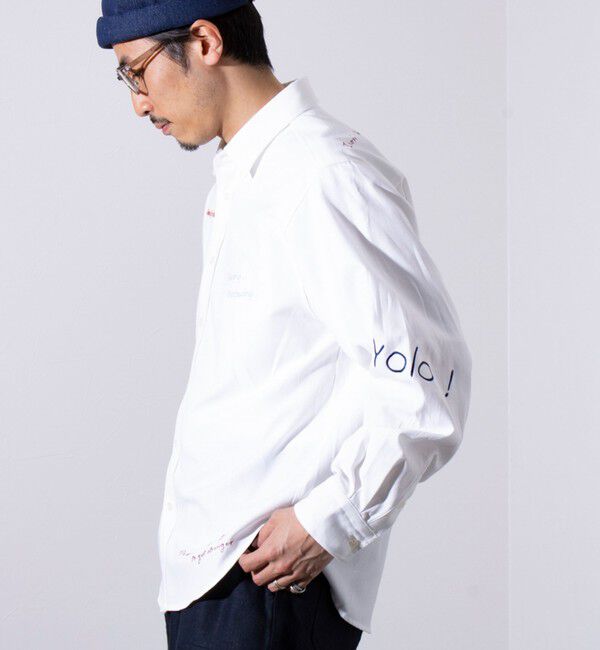 GLOSTER「【GLOSTER】Messageシャツ オックスフォードシャツ レギュラーカラー（無地/ストライプ）」|シャツ・ブラウス|