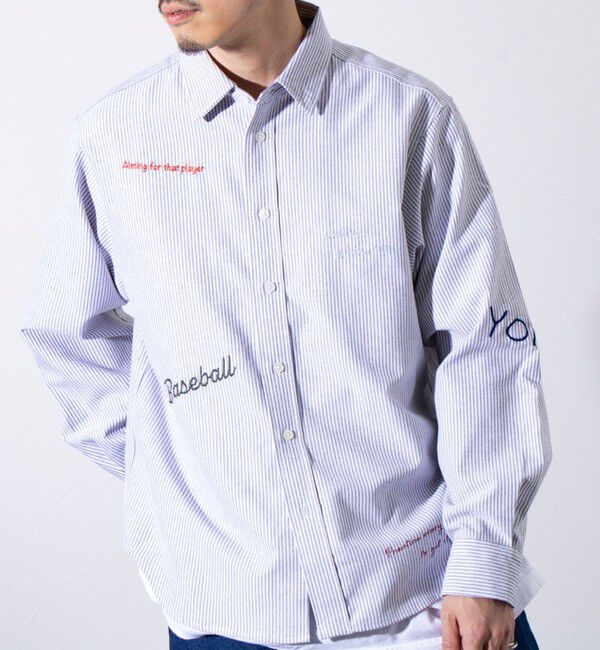 GLOSTER「【GLOSTER】Messageシャツ オックスフォードシャツ レギュラーカラー（無地/ストライプ）」|シャツ・ブラウス|