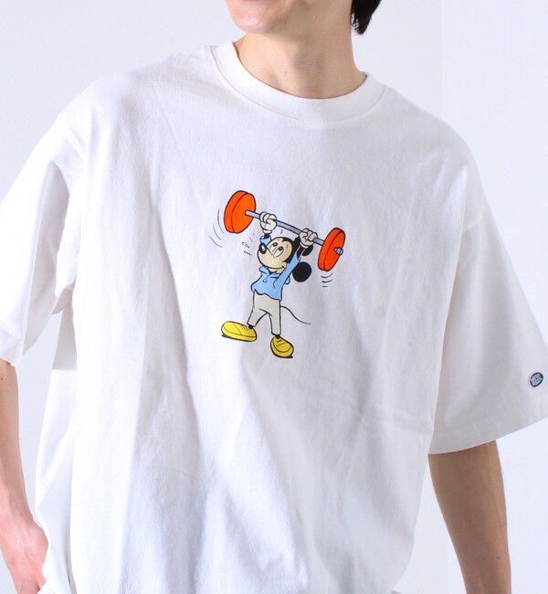 GLOSTER「【MICKEY&times;DISCUS ATHLETIC】コラボ プリント 半袖 クルーネックTシャツ」|Tシャツ・カットソー|ホワイト系その他3