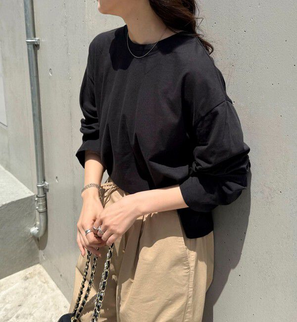 fredy emue「クロップドシアーロンTシャツ」|Tシャツ・カットソー|ブラック