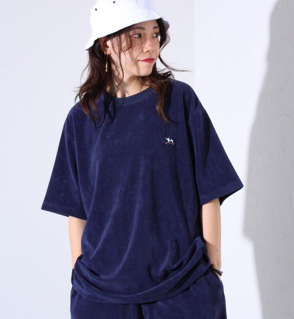 GLOSTER「【セットアップ対応】フレブルパイルTシャツ フレンチブルドッグ刺繍 ワンポイント ワンマイル」|Tシャツ・カットソー|