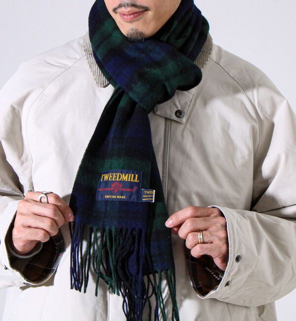 GLOSTER「【TWEED MILL/ツイードミル】ウールチェックストール25」|マフラー|