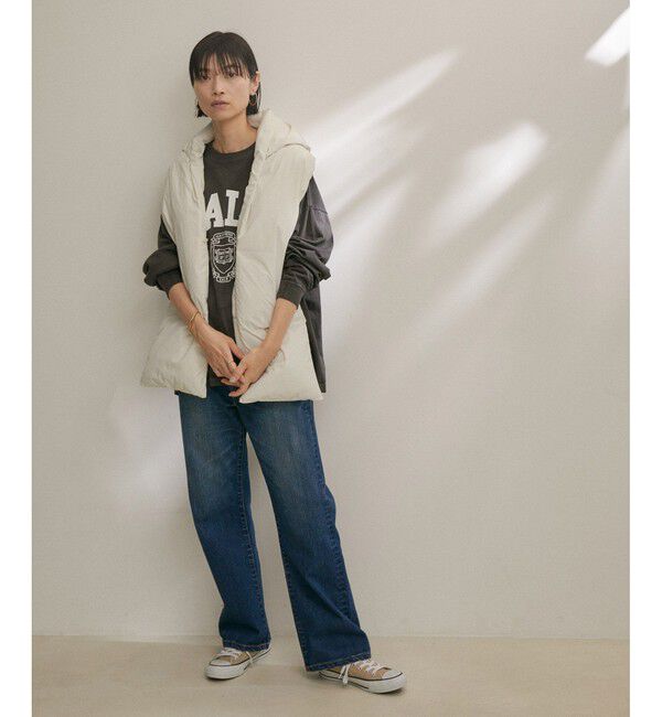 SALON adam et rope'「【雑誌掲載】[GREEN DOWN]フード付きダウンストール」|ストール|